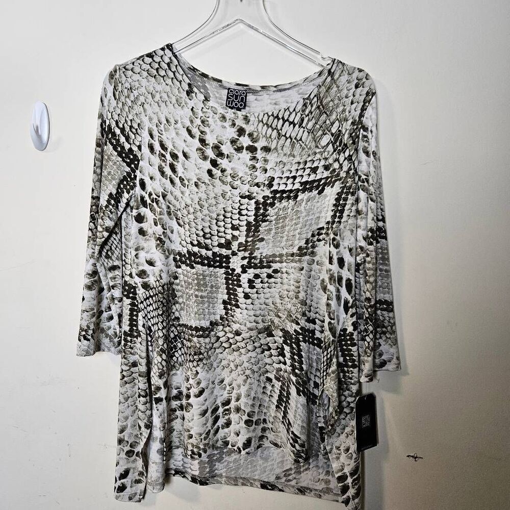 Clara Sunwoo Parachute Hem Tunic Python Print Womens XS NWT